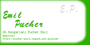 emil pucher business card